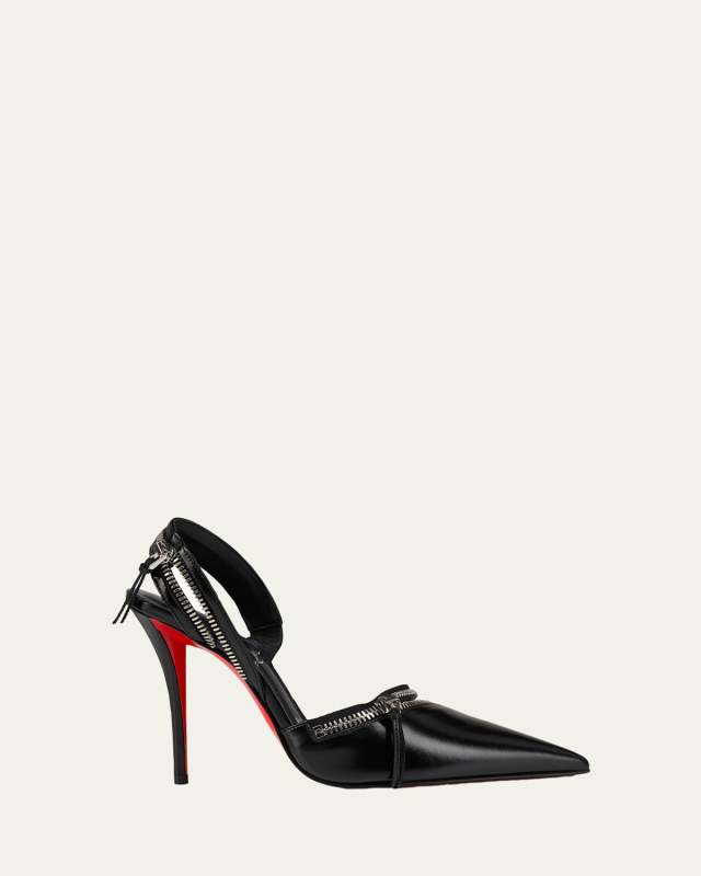 100mm Slingy Zip Leather Pumps